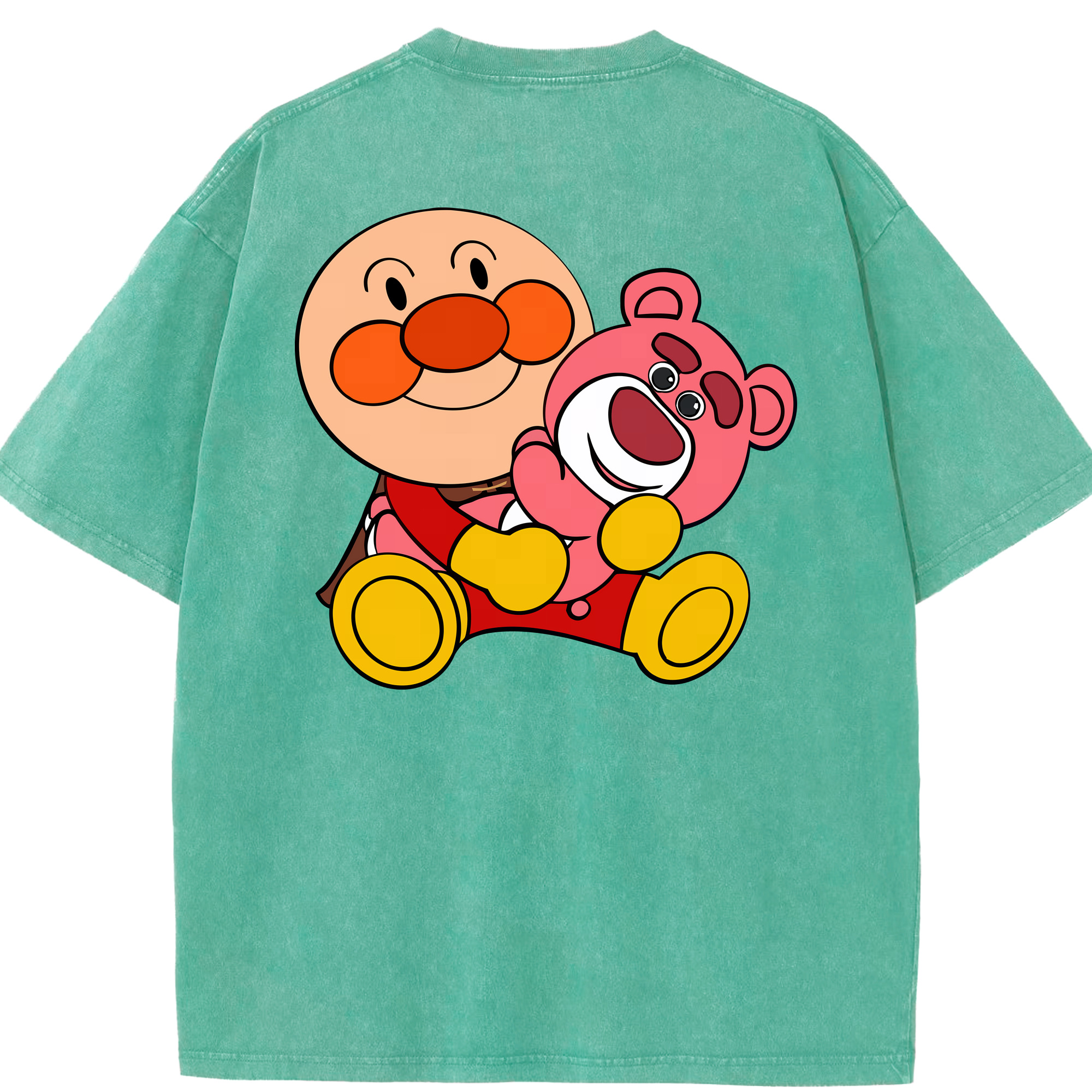 （画像用） アンパンマン Anpanman 綿100% ヴィンテージ風 半袖Tシャツ（背面プリント）
